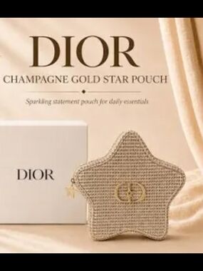 DIOR Champagne Gold Star Pouch